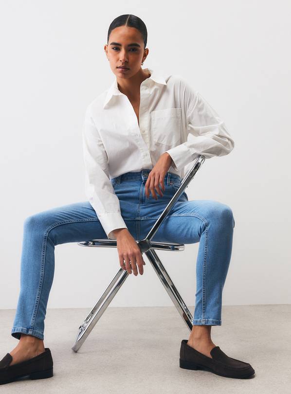 Light Blue Mid Rise Slim Fit Denim Jeans 20R